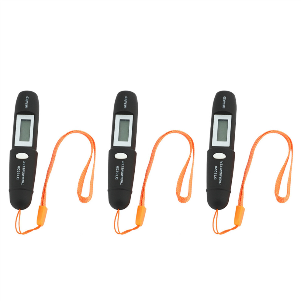 Tlily 3X Non-Contact Mini Infrared Thermometer Ir Temperature Measuring Digital Lcd Display Infrared Pen Dt8220 Black