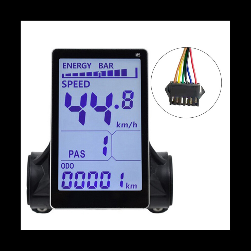M5 Electric Bike LCD Display Meter 24V 36V 48V 60V E Scooter LCD Panel Screen for Mountain Electric Bike(SM 6PIN)