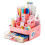 Rotating Pen Pencil Holder Desk-Organiser -Pencil Pots Makeup Brush Holder with 11 Compartments for Home Pink 1