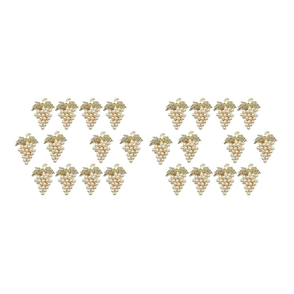 24 Pcs Pearl Napkin Rings Gold Grape Shape Napkin Buckle Holder Napkin Holders Wedding Party Table Decor Napkin Buckles