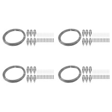 4pcs 10M Stainless Steel Wire Rope PVC Coated Steel Cable Adjustable Curtain Rope Lamp Suspension Picture Wire