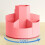Rotating Pen Pencil Holder Desk-Organiser -Pencil Pots Makeup Brush Holder with 11 Compartments for Home Pink 3