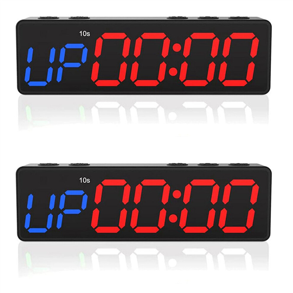 2X Workout Clock with Battery, Portable Mini Gym Timer with Built-in Magnet for Home Gym,Programmable Countdown/Up Timer