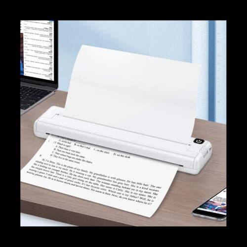 Portable Printers Wireless A4 Thermal Printer Inkless Pocket Photo Document Printer Bluetooth Travel Printer for Home 1