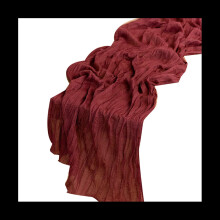 4-Pack Claret Cheesecloth Table Runners - Boho Gauze, Rustic Sheer Long Runner for Weddings (90x300 cm)