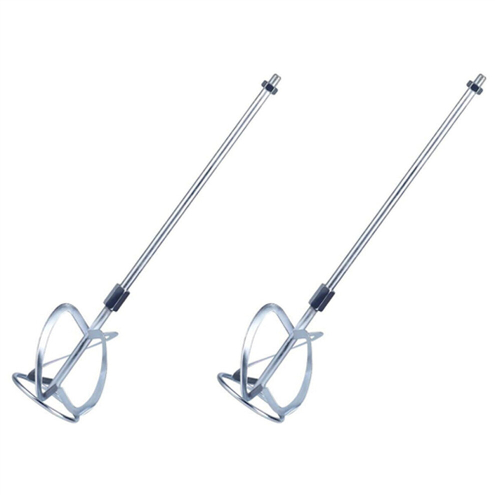 Tlily Silver 2X Paint And Mud Mixer Stirring Rod For Drill Agitator Mixing Rod Concrete Mortar Mixer,