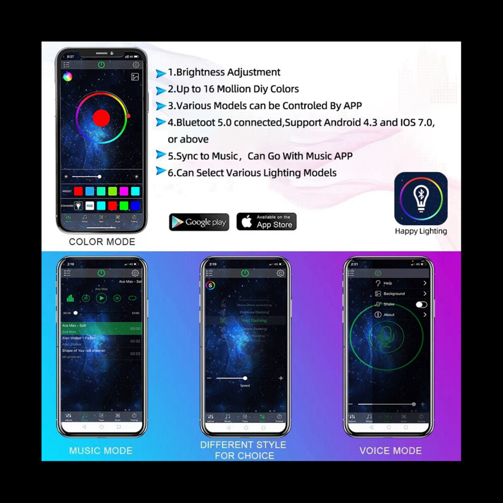 8Pcs Motorcycle Underglow Led Kit, App Control Multicolor Motorcycle Led Kit Rgb Strips Waterproof Light 4763299509253