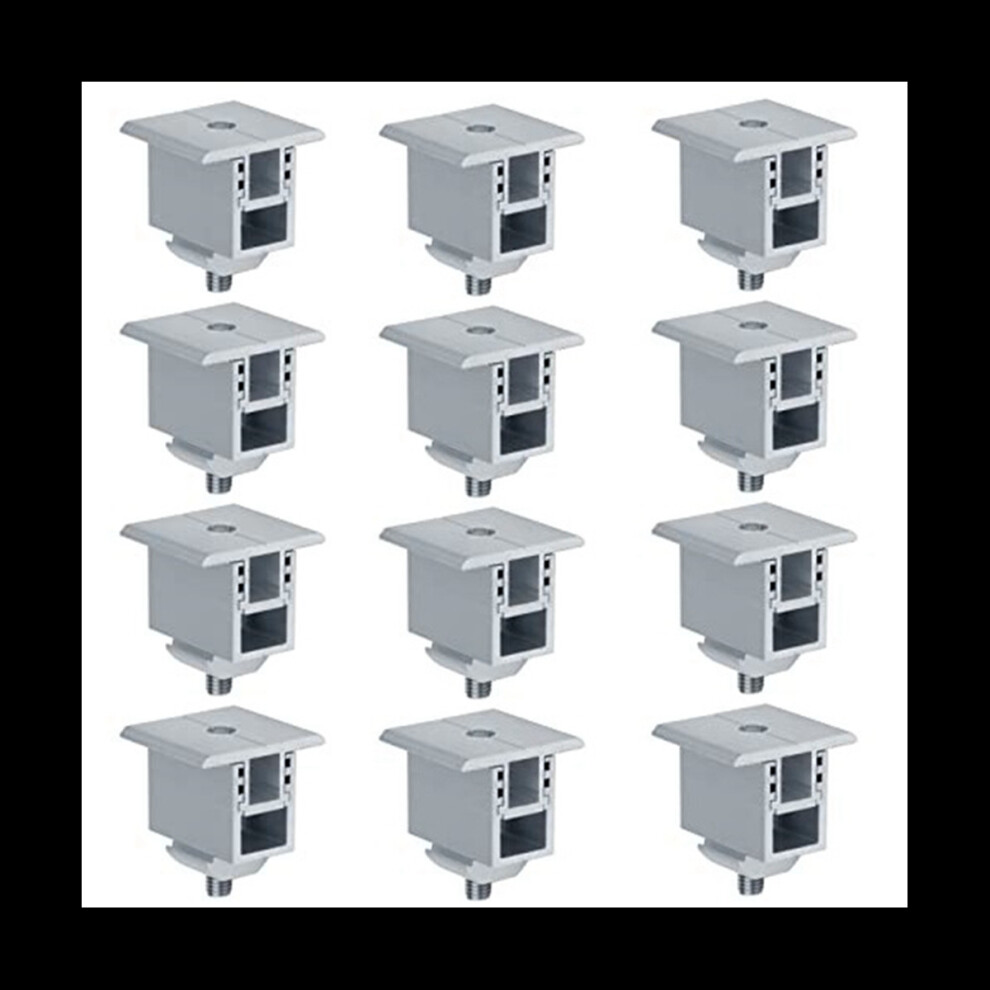 12 Set Solar Panel Mounting Clamp, Pv Panel Bracket Roof Mount Clamp For Securing 30Mm-50Mm Thick Solar Panels To Rails 4763299574367