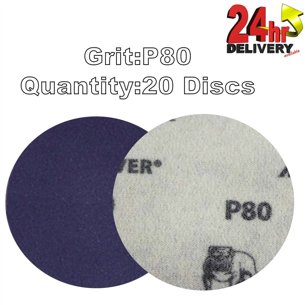Mirka Q.silver 77Mm (3") P80 Grit 20X Plain Hooknloop Sanding Discs 3513383089946