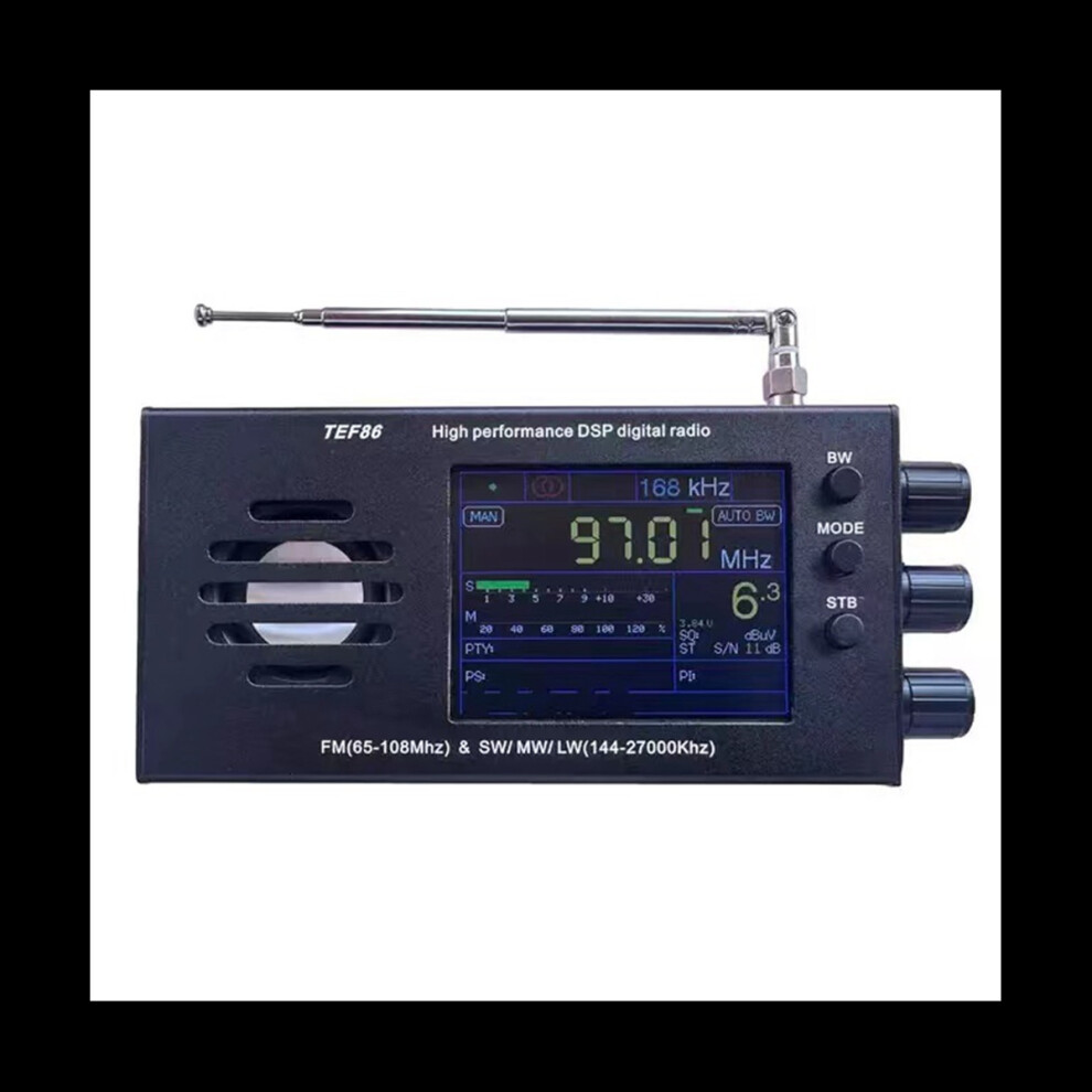 Tef6686 Fm(65-108Mhz)&Sw/Mw/Lw(144-27000Khz) Dsp Radio Receiver Rds With Battery Black 4763299510426