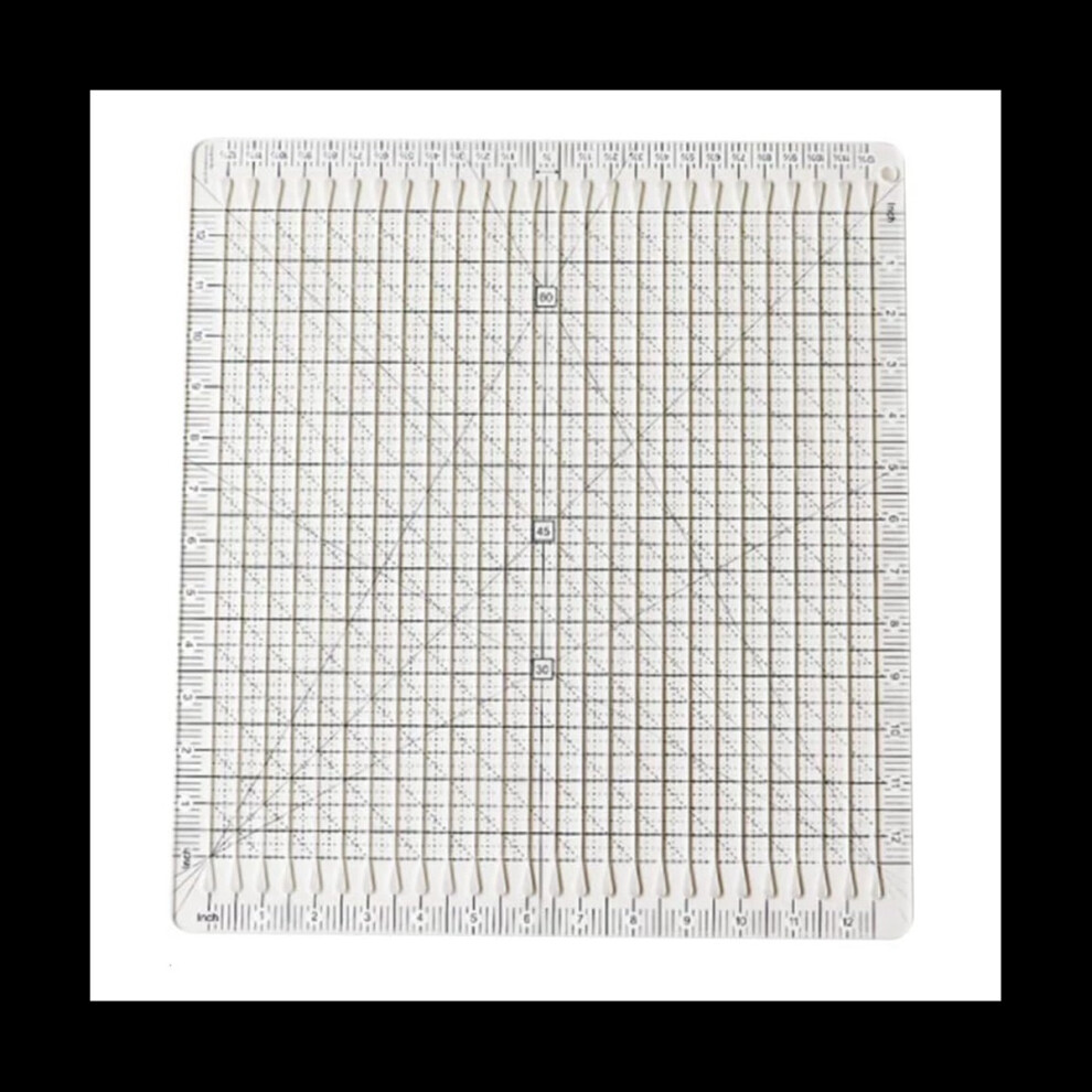 12-Inch Quilting Ruler Transparent Quilting Square Ironing Ruler with Grid Lines Wonderful Sewing Tool