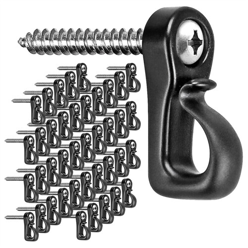 40Pack QHanger Hooks, Christmas Lights Hanger Hooks with Screw for