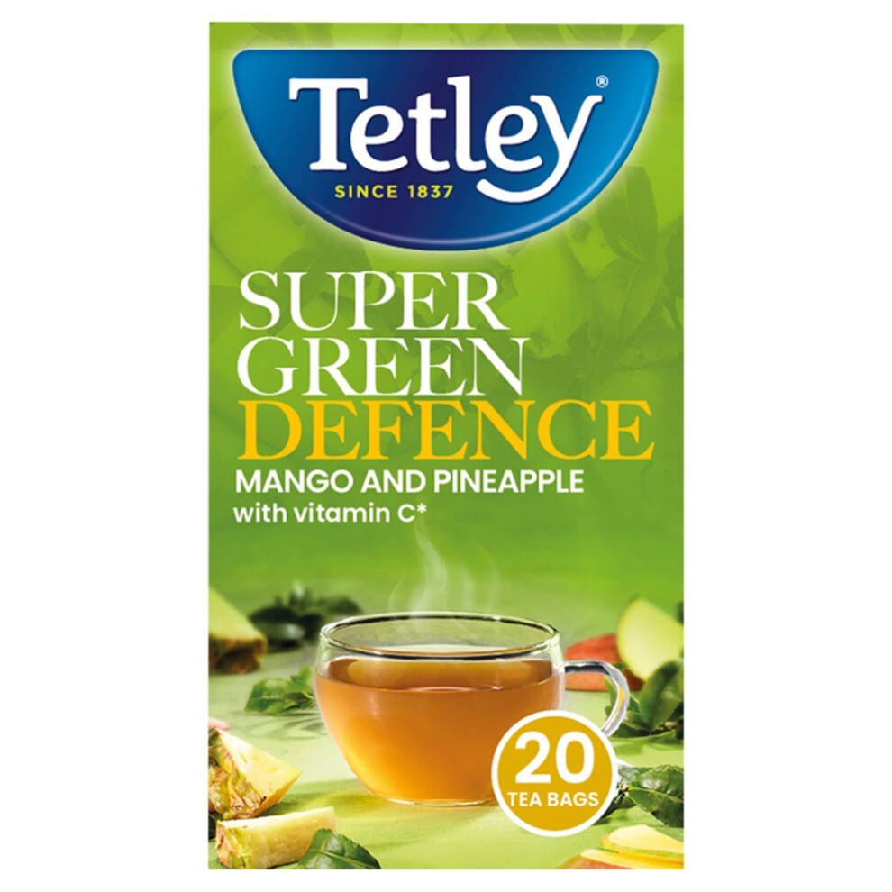 Tetley Super Green Defence Mango and Pineapple 20TeaBags40g(pack of 4)