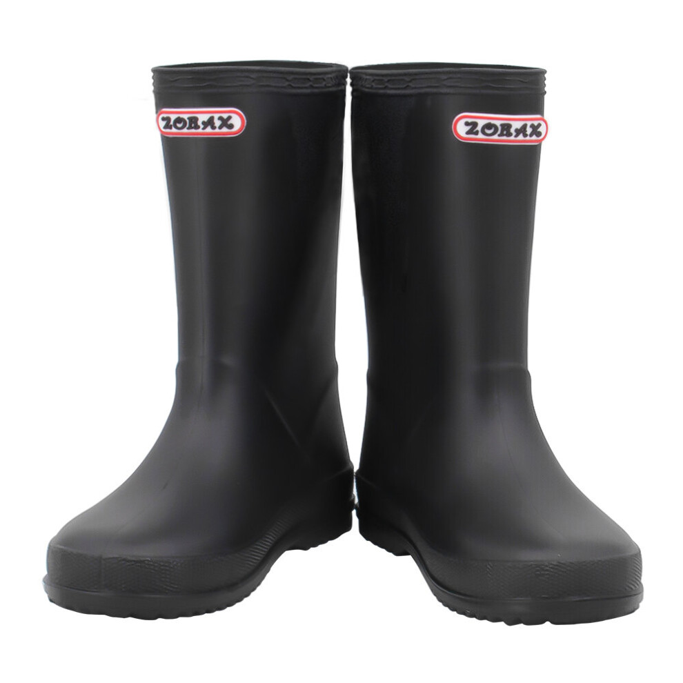 (Black, UK 10 ( EU 28) Kids) ZORAX Boys Kids Wellies Wellington Boots Child Junior Rain Boots EU 23 - EU 36