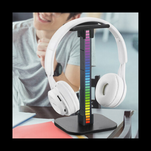 RGB Headphone Stand Game Headset Desk Display Holder LED Base USB Pickup Light Headset Support Bracket-B 1