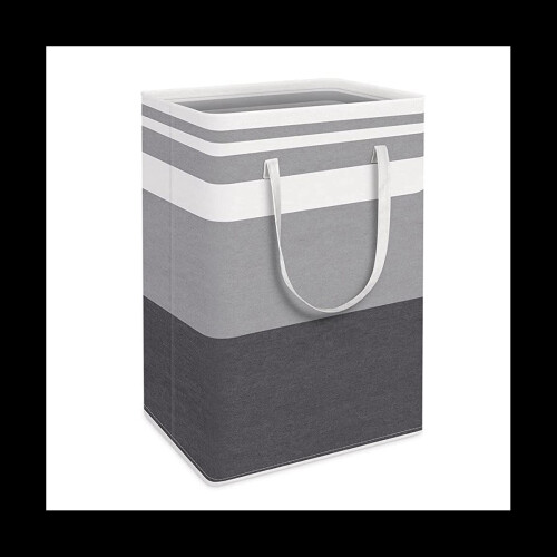 75L Collapsible Laundry Basket with Waterproof Interior, Extended Dual Handles, Durable Polyester-Cotton Canvas Hamper for Clothes and Toys