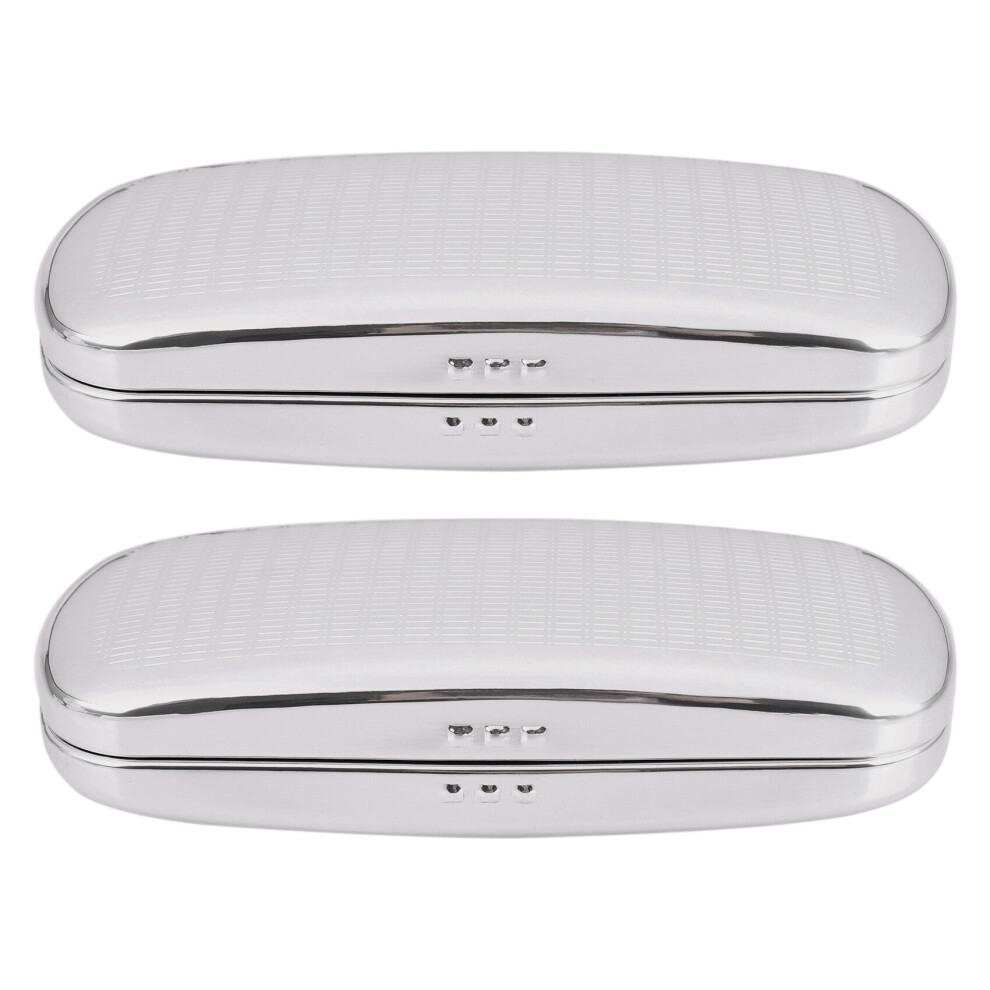 2X Glasses Case, Aluminum Hard Shell Eyeglasses Case Striped Spectacles Box