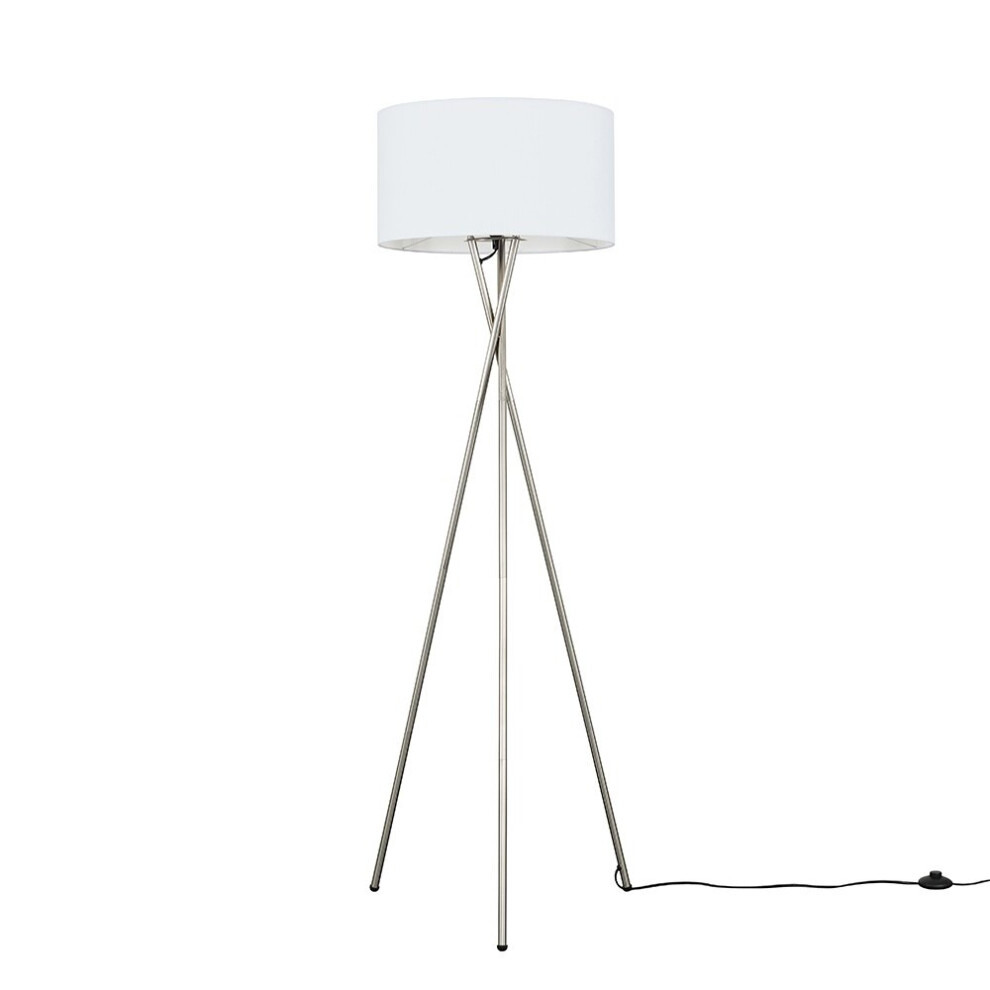Camden Tripod Satin Silver Floor Lamp