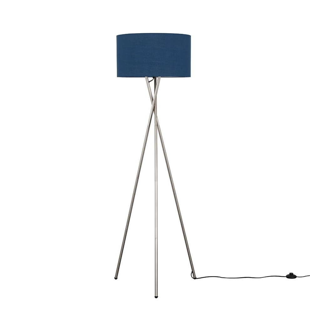 Camden Tripod Satin Silver Floor Lamp