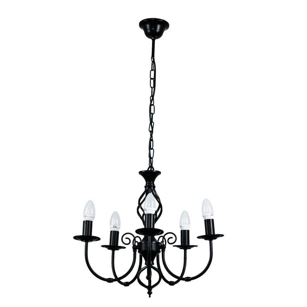 Memphis 5 Way Black Ceiling Light Chandelier