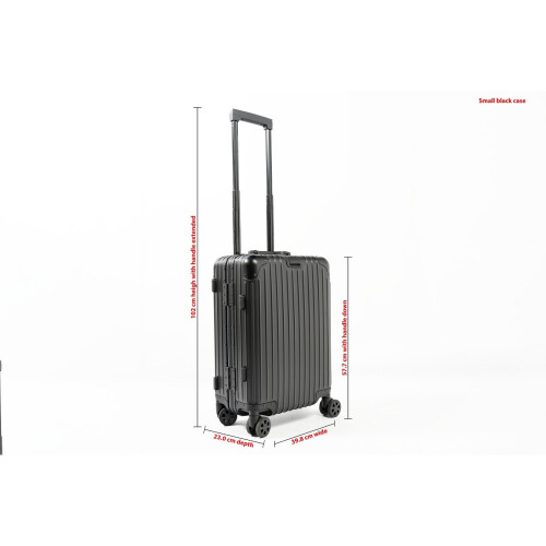 Aluminium Suitcase 20" Carry On Premium Spinner Case - Black 2