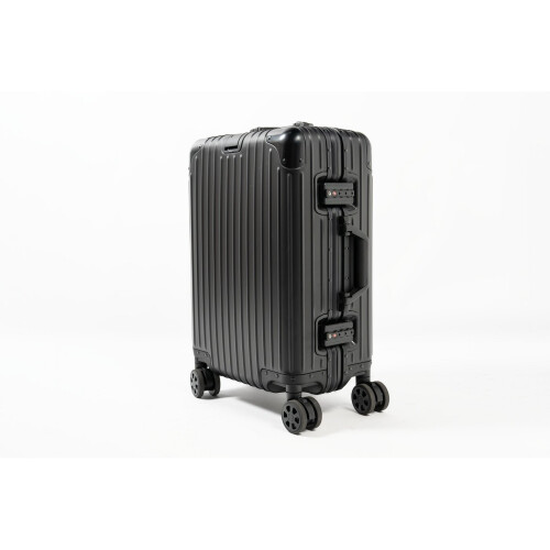 Aluminium Suitcase 20" Carry On Premium Spinner Case - Black 1