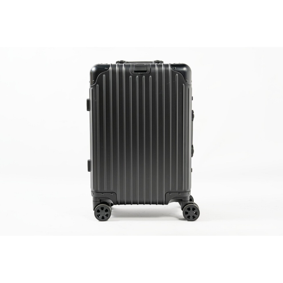 Aluminium Suitcase 20" Carry On Premium Spinner Case - Black