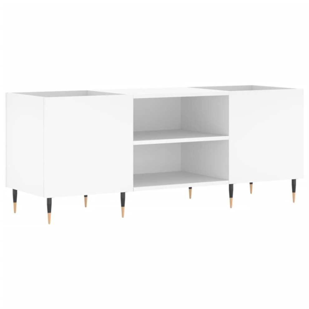 vidaXL Record Cabinet Record Storage Cabinet Sideboard White Engineered Wood