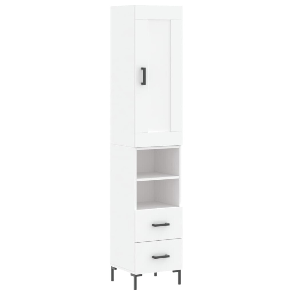 Vidaxl White Highboard Sideboard Storage Cabinet Side Cabinet Engineered Wood