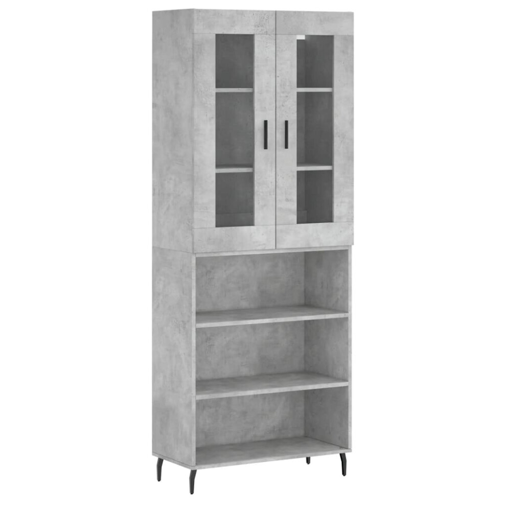 vidaXL Highboard Sideboard Cupboard Side Cabinet Concrete Grey Engineered Wood