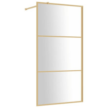 vidaXL Duschwand für Begehbare Dusche ESG Klarglas Golden 100x195cm
