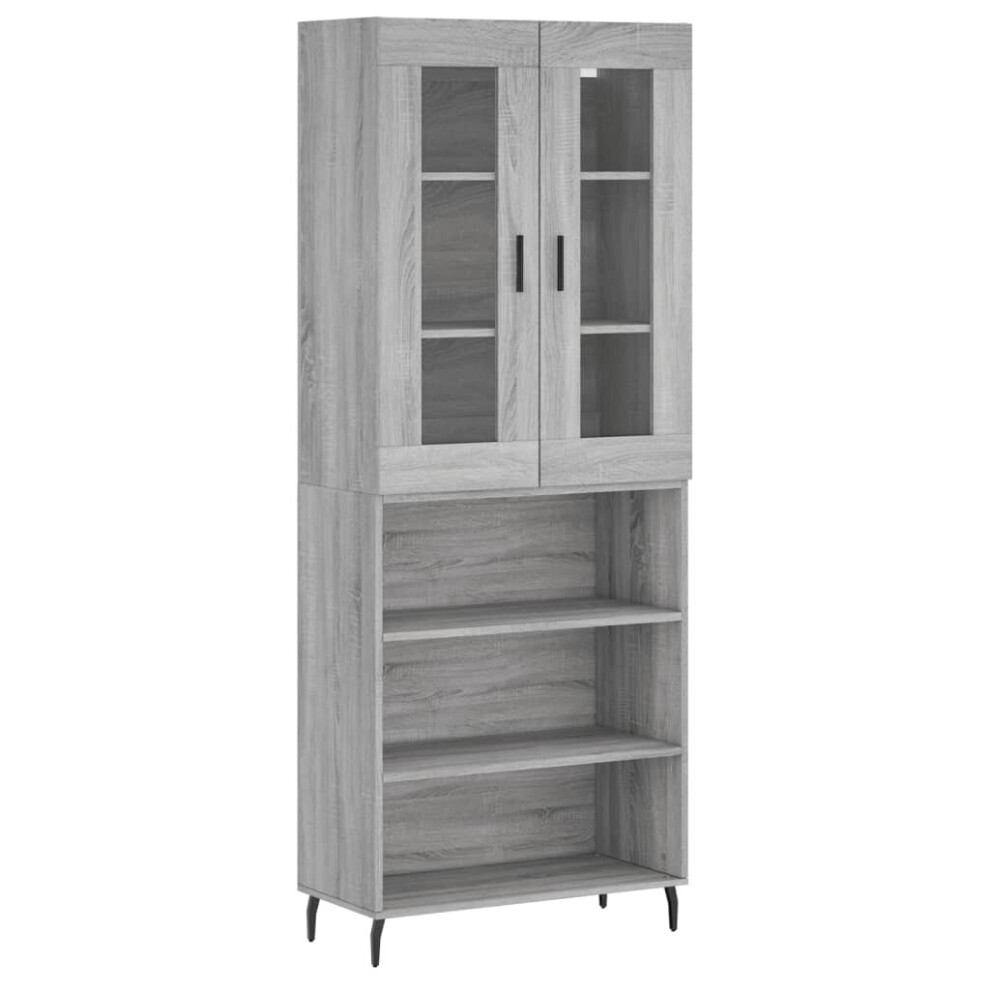 vidaXL Highboard Sideboard Cupboard Side Cabinet Grey Sonoma Engineered Wood