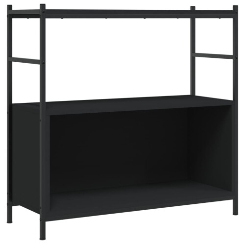 VidaXL vidaXL Bookshelf Display Storage Unit Bookcase Black Engineered Wood and Iron 1