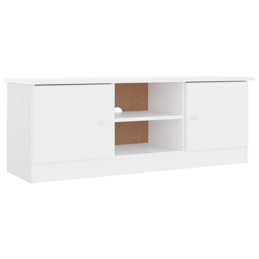 (white) vidaXL TV Cabinet Wooden TV Unit Media Cabinet TV Stand ALTA Solid Wood Pine