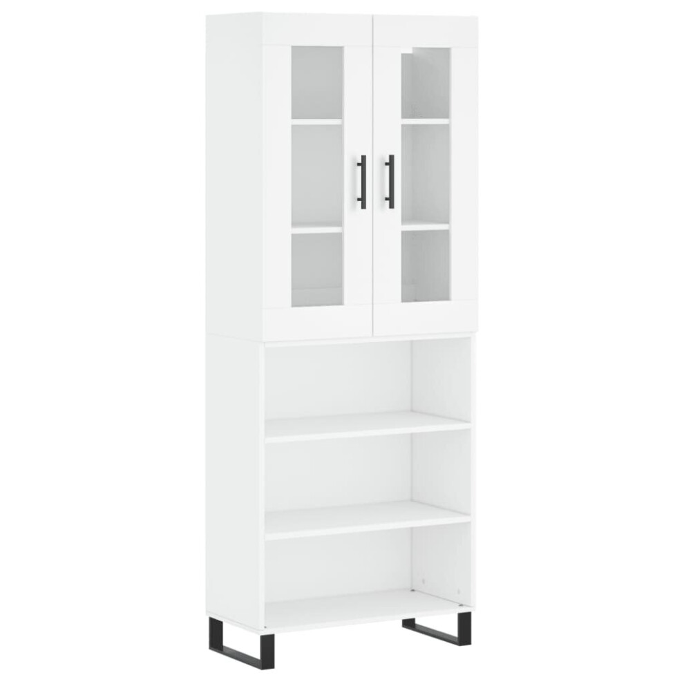 vidaXL Highboard Sideboard Cupboard Storage Cabinet White Engineered Wood