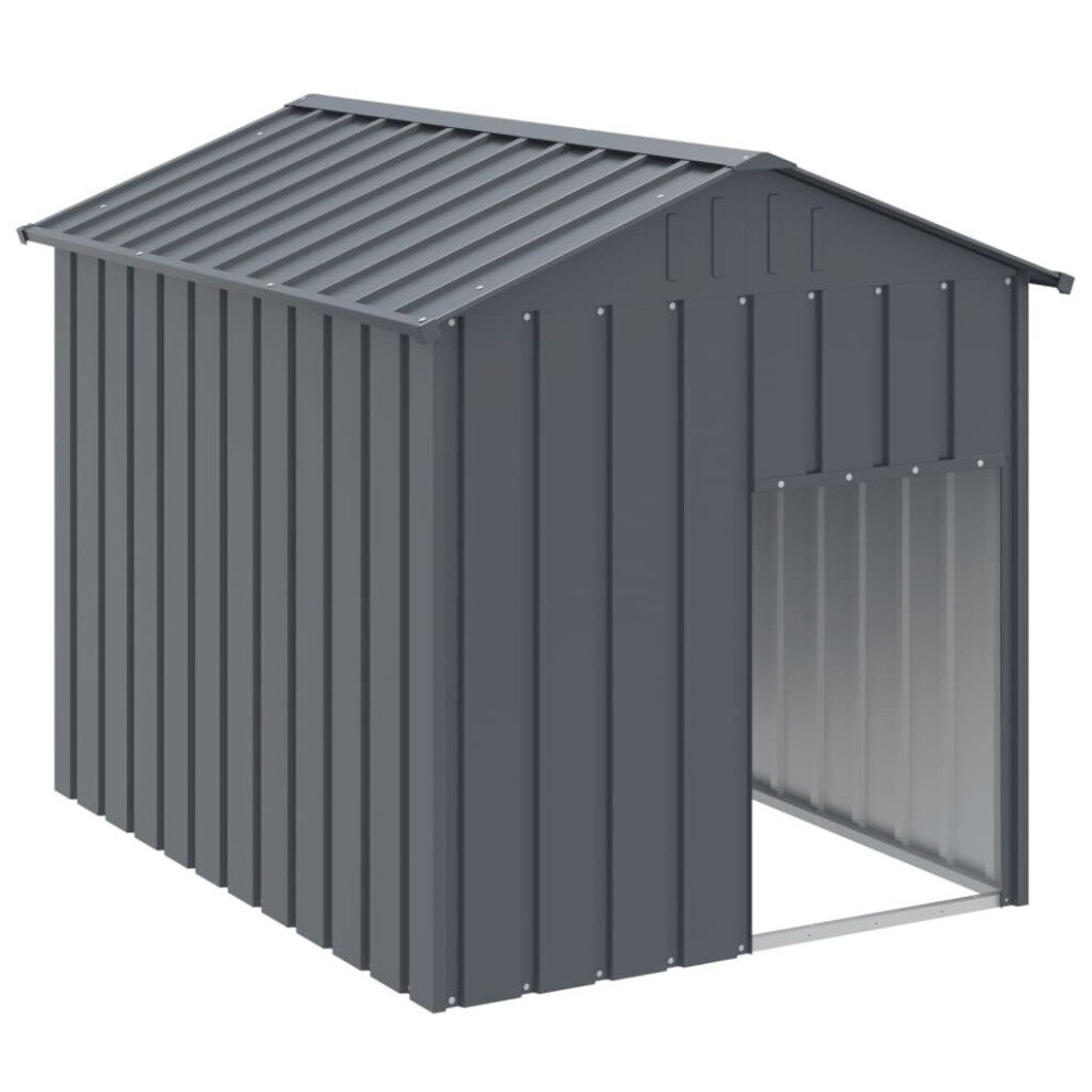 vidaXL Dog House Dog Kennel with Roof Dog Cage Anthracite Galvanised Steel