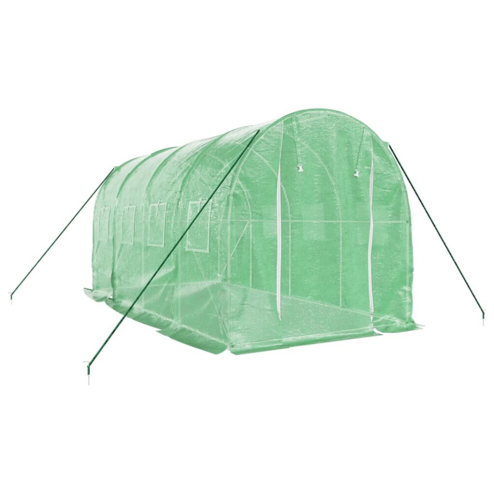 vidaXL Greenhouse Plant House with Steel Frame Polytunnel Greenhouse Green