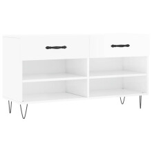 vidaXL Shoe Bench Shoe Storage Shoe Rack High Gloss White Engineered Wood