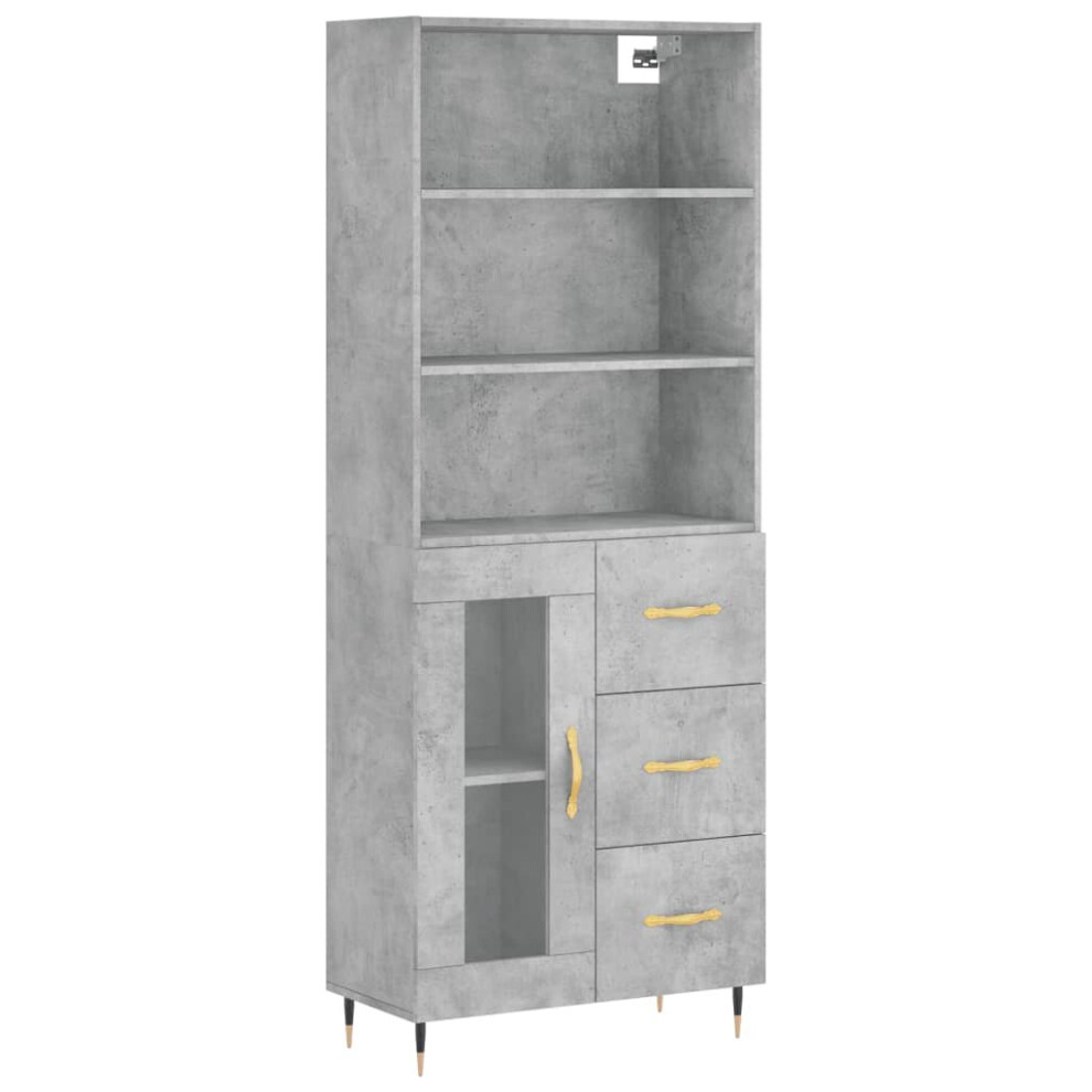 Vidaxl Highboard Sideboard Cupboard Side Cabinet Concrete Grey Engineered Wood