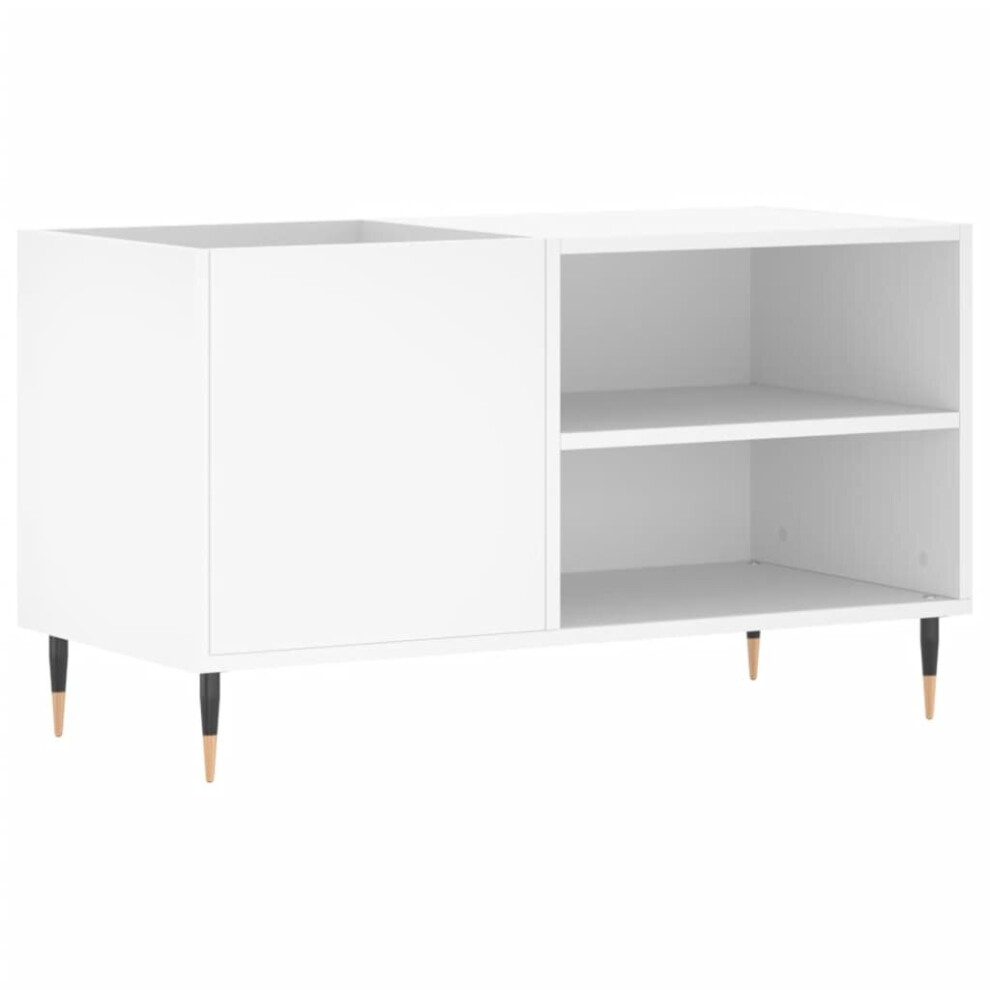 vidaXL Record Cabinet Record Storage Cabinet Sideboard White Engineered Wood