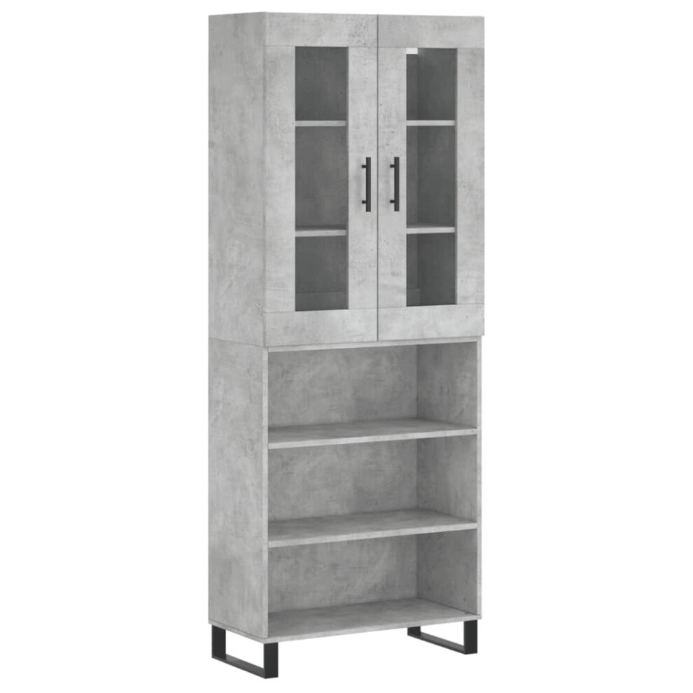 vidaXL Highboard Sideboard Cupboard Side Cabinet Concrete Grey Engineered Wood