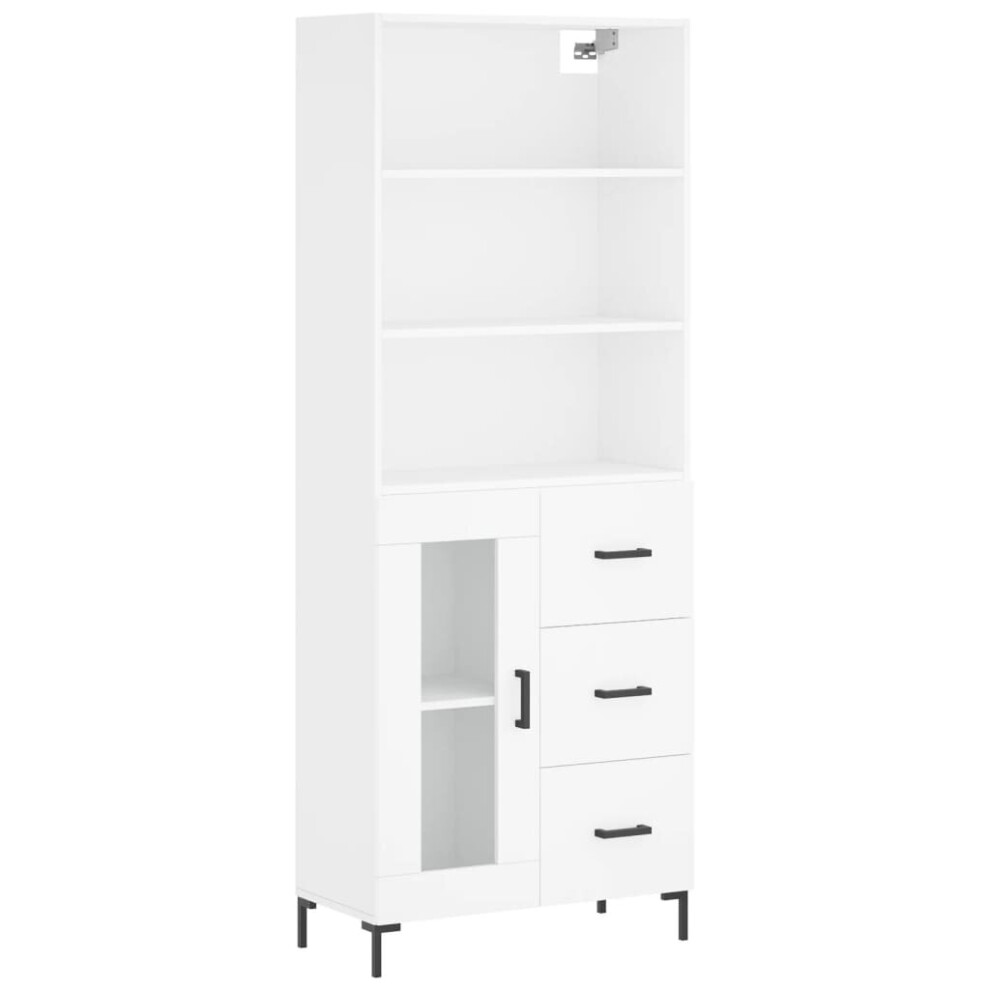 Vidaxl Highboard Sideboard Cupboard Storage Cabinet Engineered Wood White