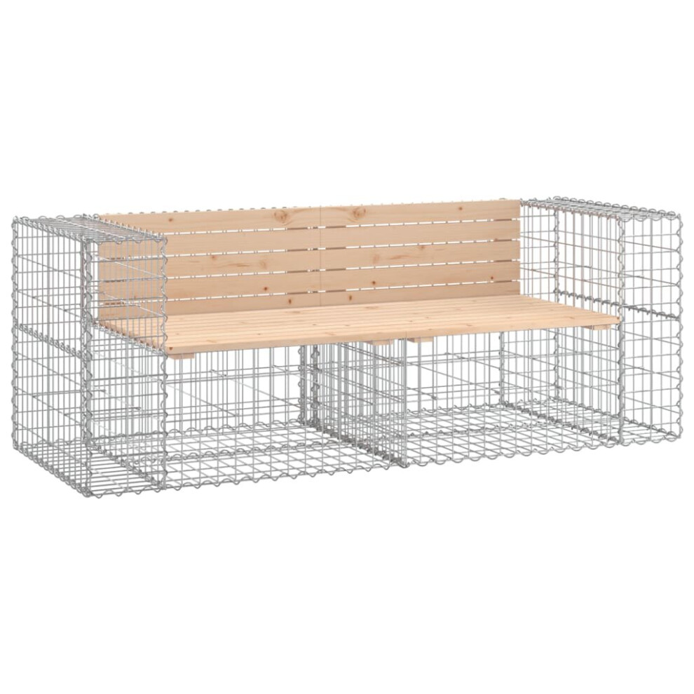 Vidaxl (Light Brown) Garden Bench Outdoor Park Bench Gabion Design Impregnated Wood Pine