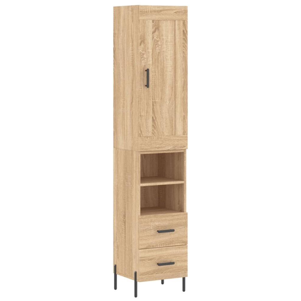 Vidaxl Highboard Sideboard Cupboard Side Cabinet Sonoma Oak Engineered Wood