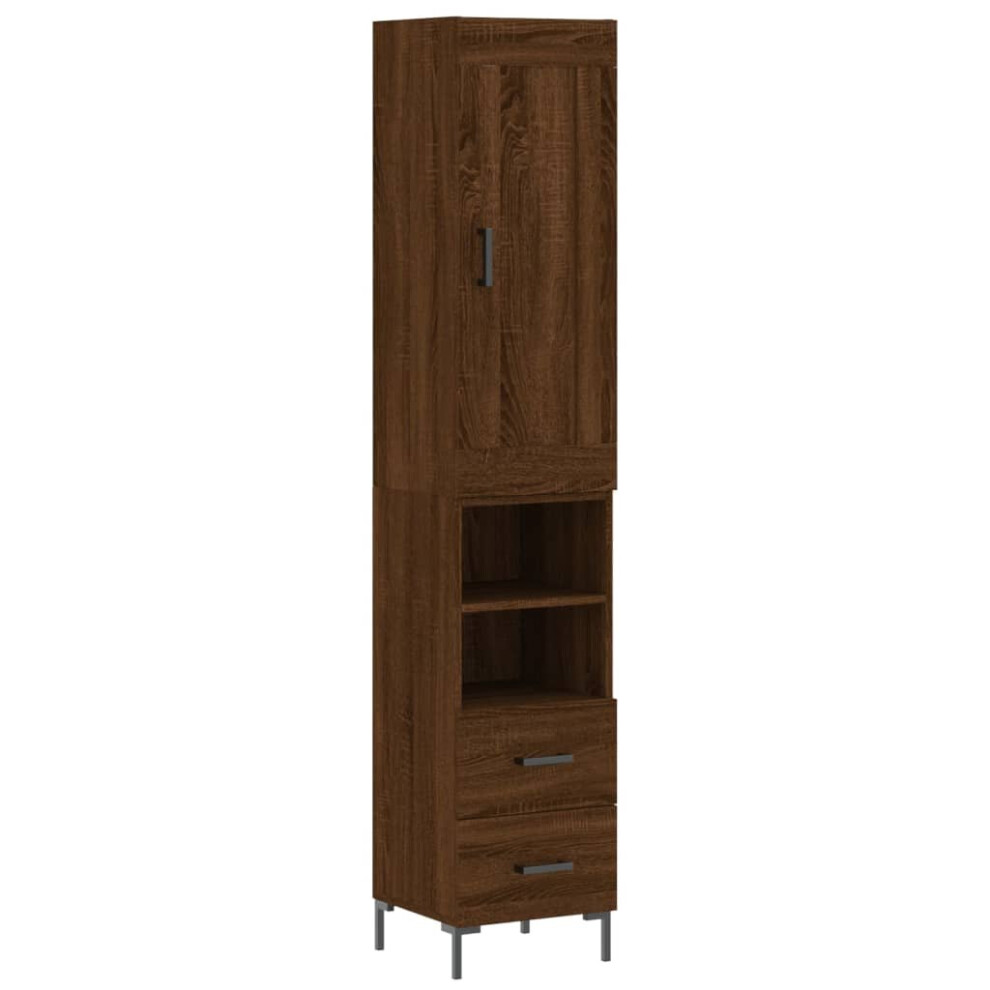 vidaXL Highboard Sideboard Cupboard Side Cabinet Brown Oak Engineered Wood