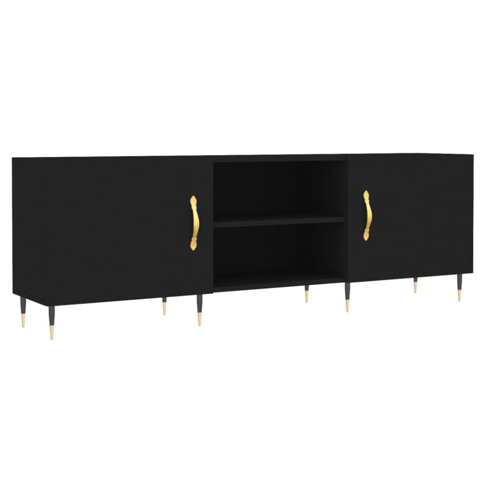 vidaXL TV Cabinet TV Console Sideboard Media Console Black Engineered Wood