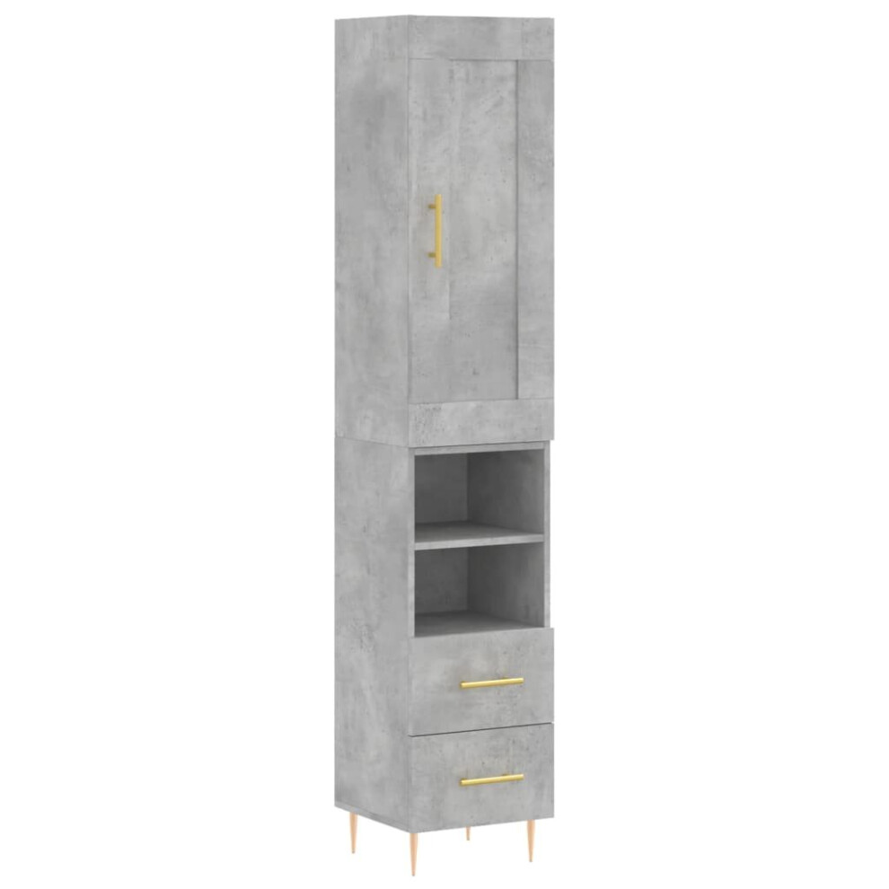 vidaXL Highboard Sideboard Cupboard Side Cabinet Concrete Grey Engineered Wood