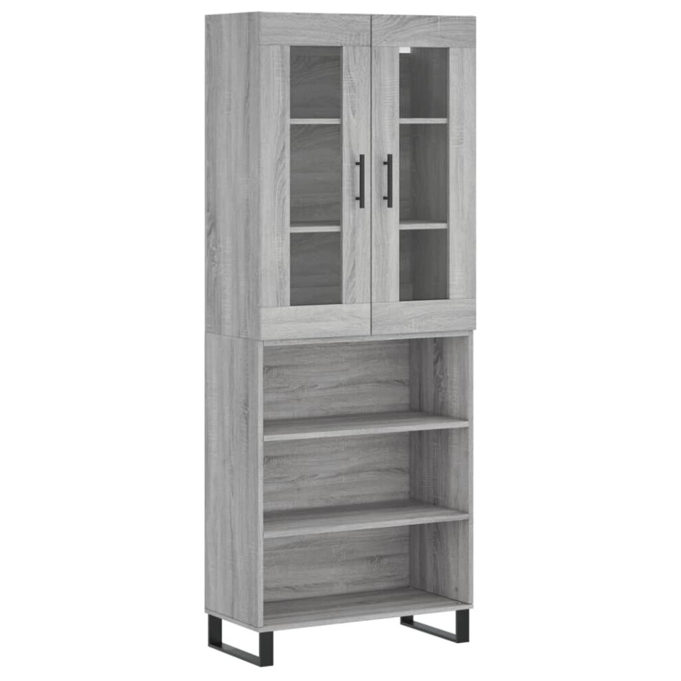 vidaXL Highboard Sideboard Cupboard Side Cabinet Grey Sonoma Engineered Wood