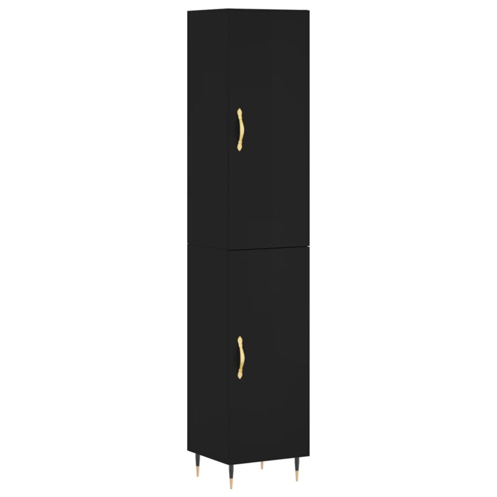 vidaXL Highboard Sideboard Cupboard Storage Cabinet Black Engineered Wood