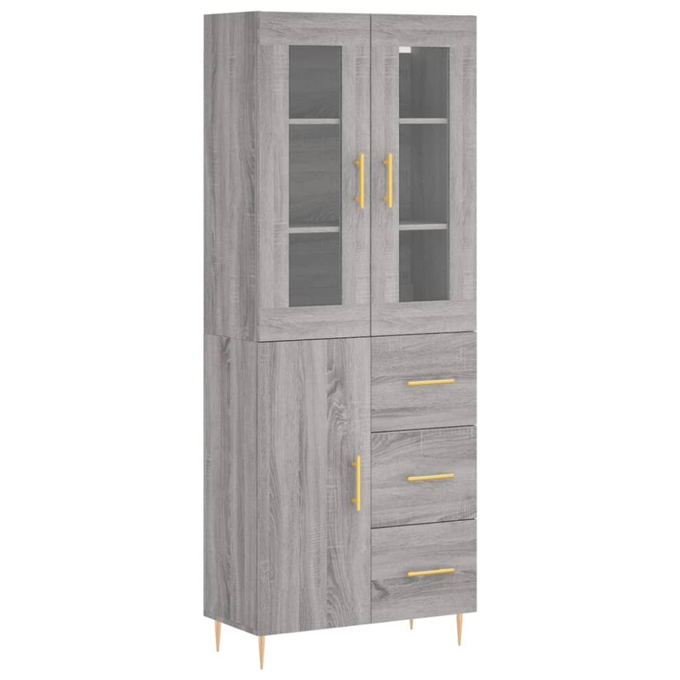 Vidaxl Highboard Sideboard Cupboard Side Cabinet Sonoma Engineered Wood Grey